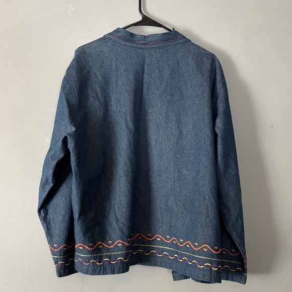 Vintage Bechamel Embroidered Denim Jacket with Floral Design XL - Picture 7 of 8